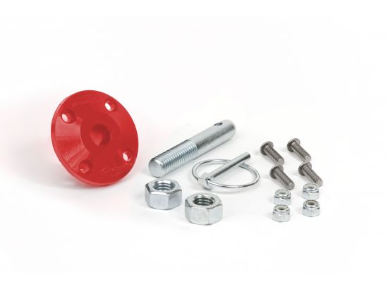 Hood Pin Kit Red Single Includes Polyurethane Isolator Pin Spring Clip and Related Hardware by Daystar