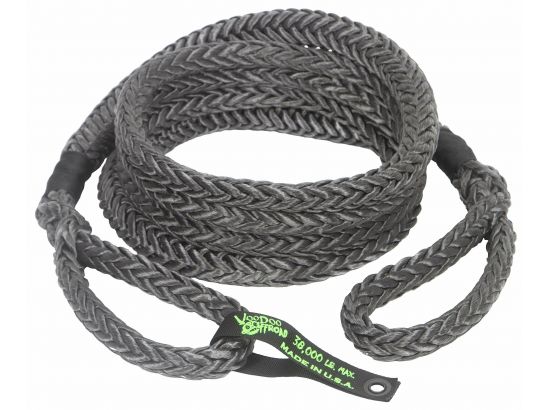 VooDoo Offroad 1300025 7/8" x 20 ft Kinetic Recovery Rope with Rope Bag for Truck and Jeep - Black