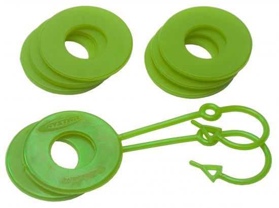 Fluorescent Green D Ring Isolator w/Lock Washer Kit by Daystar