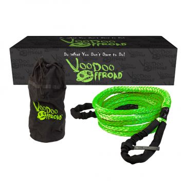 VooDoo Offroad 1300008A 2.0 Santeria Series 3/4" x 20 ft Kinetic Recovery Rope with Rope Bag for Truck and Jeep - Green