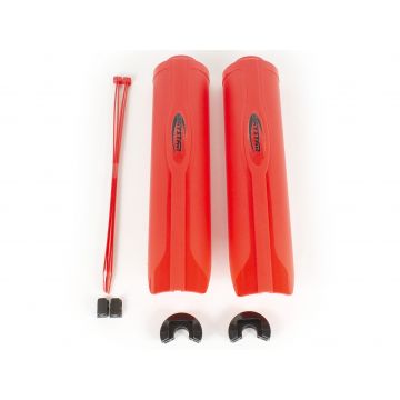 Red 2.0 Shock Guards with Zip Ties for Daystar/Procomp/Tuff Country/Rancho/Skyjacker Shocks by Daystar - Pair