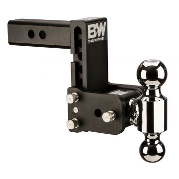 Black Tow &amp; Stow Hitch (5" drop x 5 1/2" rise) Dual Ball (2" x 2-5/16") for 2" Receiver - B&amp;W TS10037B