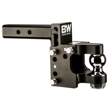 Black Tow & Stow Pintle Hitch (8" drop x 6 1/2" Rise) 2 5/16" ball for 2" Receiver - B&W TS10056B