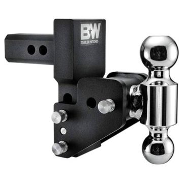 Black Tow &amp; Stow Hitch (2.5" drop x 3.5" rise) Dual Ball (2" x 2-5/16") for 2" Receiver - B&amp;W TS10063BMP