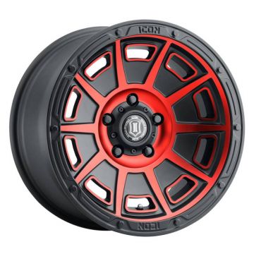 Icon 3017856350SBRT Victory 17" x 8.50" Wheel - Satin Black with Red Tint