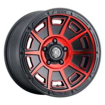Icon 3017856547SBRT Victory 17" x 8.50" Wheel - Satin Black with Red Tint