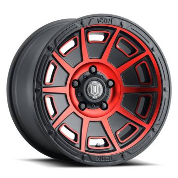 Icon 3017858347SBRT Victory 17" x 8.50" Wheel - Satin Black with Red Tint