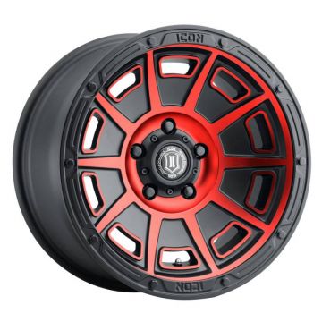 Icon 3017859447SBRT Victory 17" x 8.50" Wheel - Satin Black with Red Tint